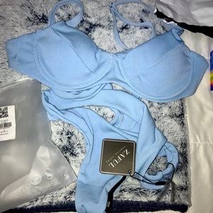 Beautiful blue underwire bikini!